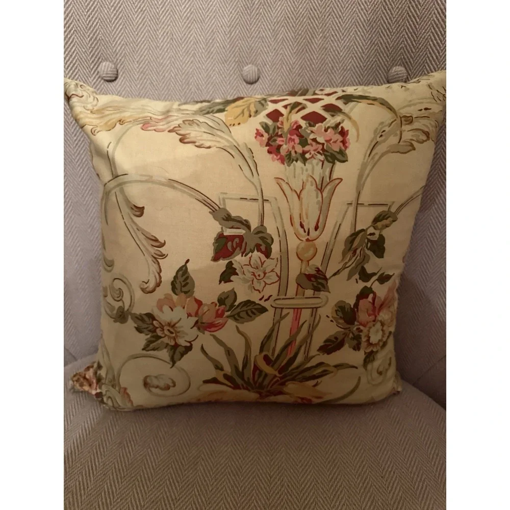 VINTAGE RALPH LAUREN GUINEVERE FLORAL SMALL‎ THROW BEDDING PILLOW DOWN